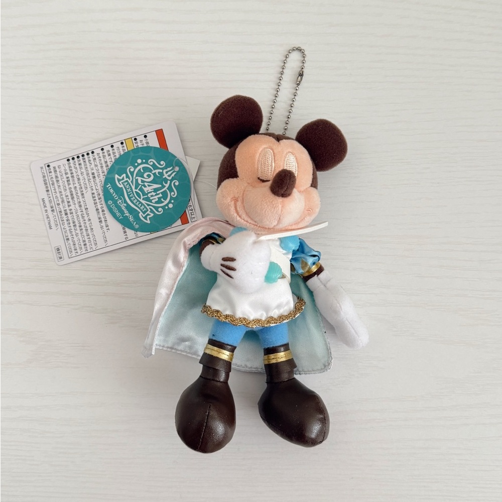 Tokyo Disney sleeping Prince Mickey Mouse plush keychain